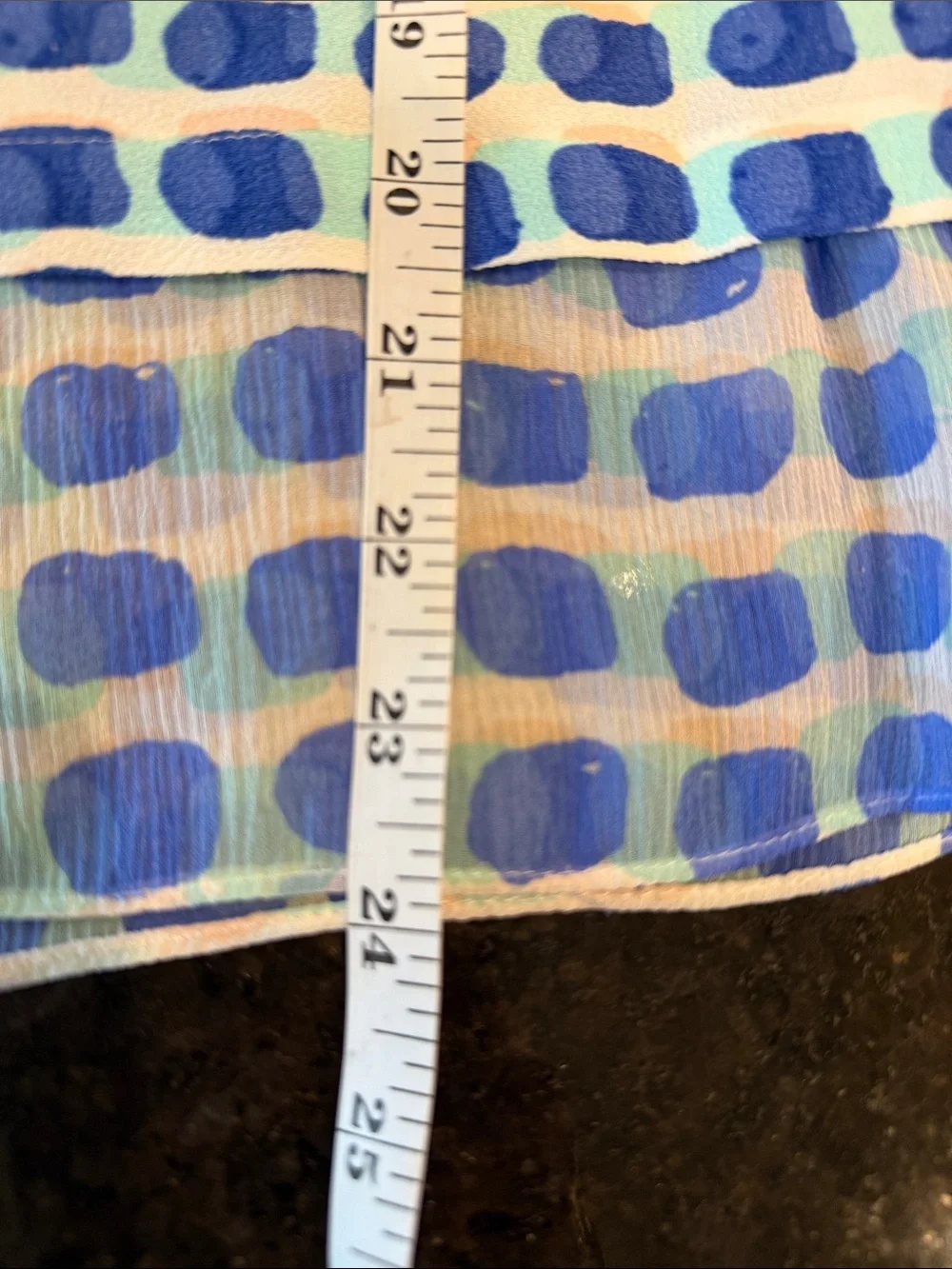 Kate Spade New York 'Island Stamp' Double Layer Blue/White Tank Top Size 8